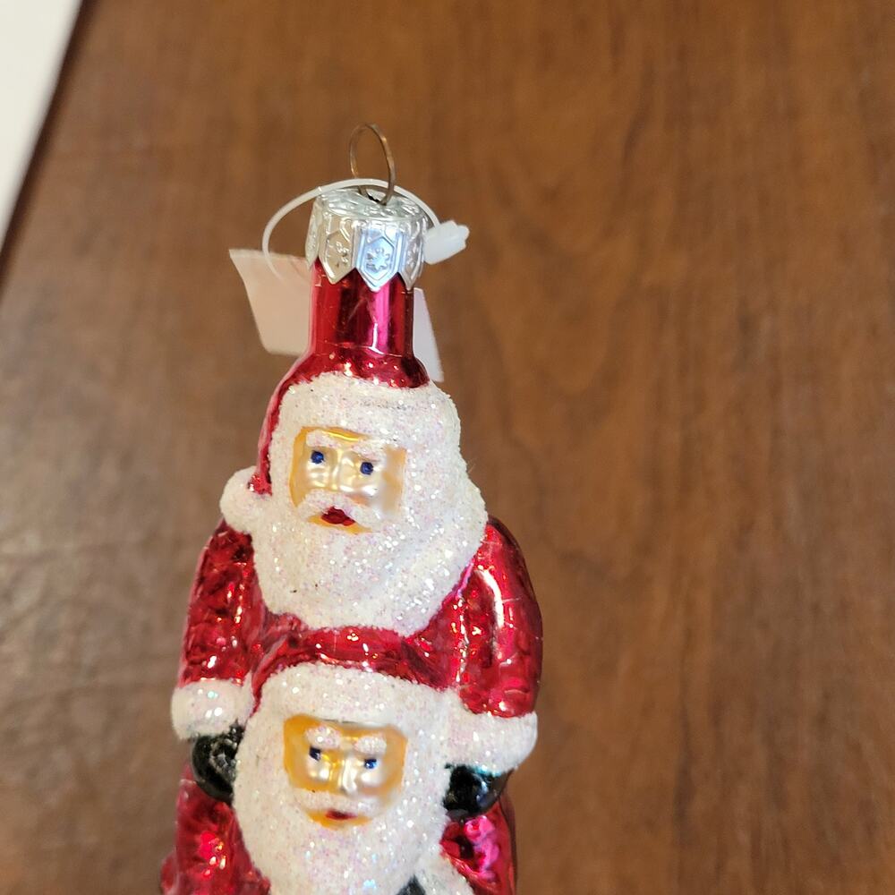 Vintage Cost Plus World Market Glass Santa Ornament Poland Blown Glass - Picture 8 of 10